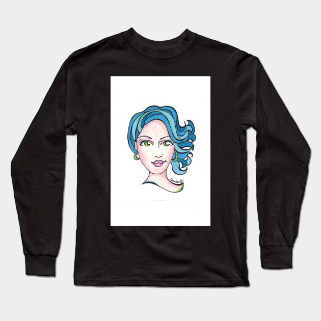 Glam Girls - Blue Long Sleeve T-Shirt by LauraCLeMaster